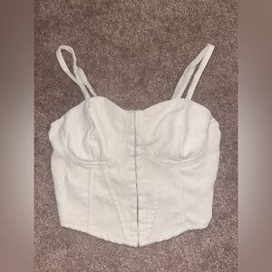 Windsor White Ribbed Crop Top